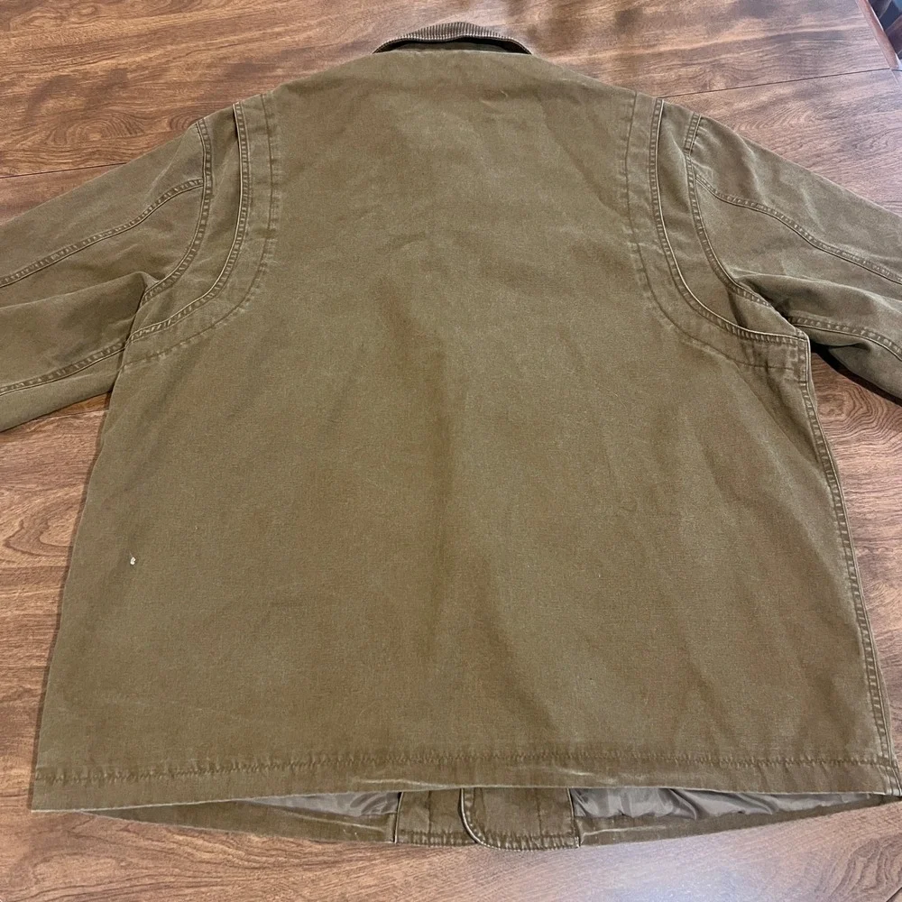 Levi Strauss Mens Canvas Chore Coat Tan Brown Corduroy Collar Field Jacket XL